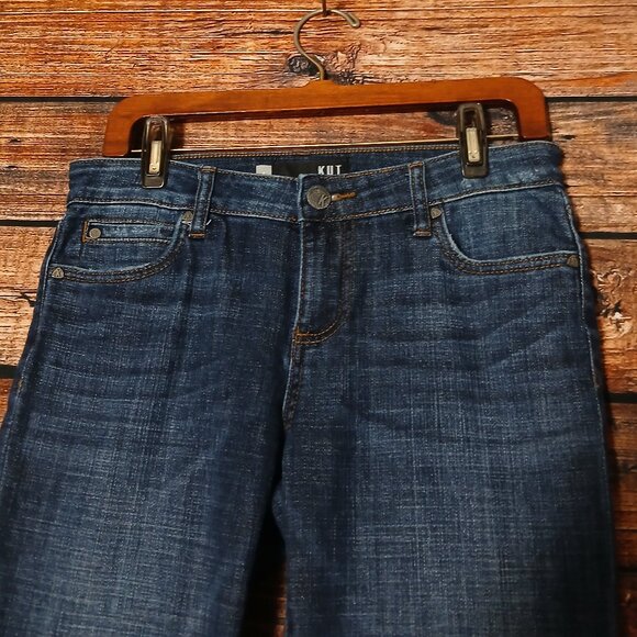 Kut From The Kloth Jeans Size 4 Crop Capri Low Rise Dark Blue Denim Stretch - Picture 4 of 9